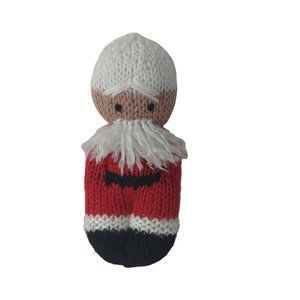 Vintage Knitted Santa Claus Christmas Plush 6.5" Doll Lovey Stuffed Animal